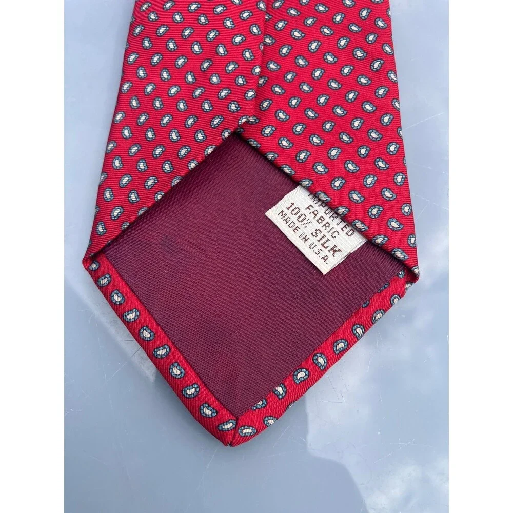 Mens Vintage YVES SAINT LAURENT Red Silk Neck